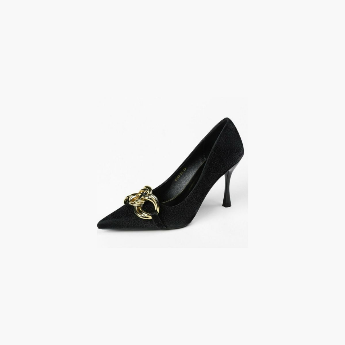Decor Metal Point Toe Stiletto Pumps Black