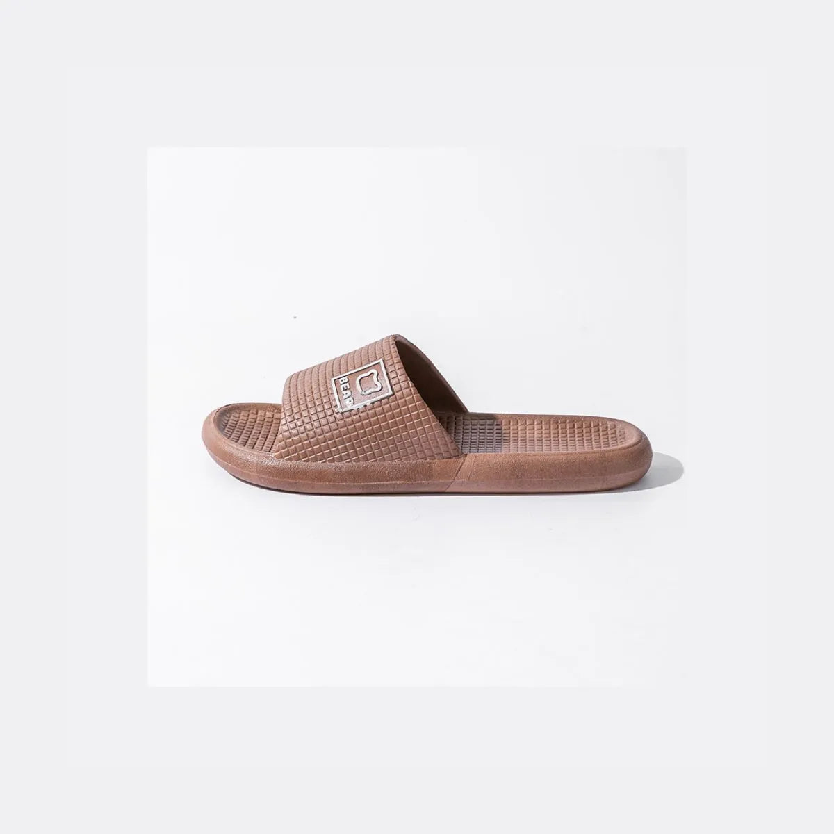 Open Toe Flats Slippers Brown
