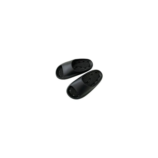Open Toe Platform Slippers Black