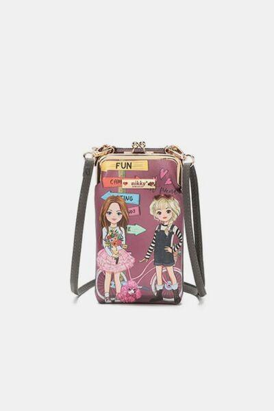 Nicole Lee USA Printed Crossbody Wallet Twins One Size