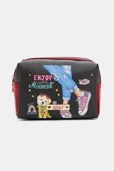 Nicole Lee USA Printed Extra Large Cosmetic Pouch Enjoy Every Moment One Size