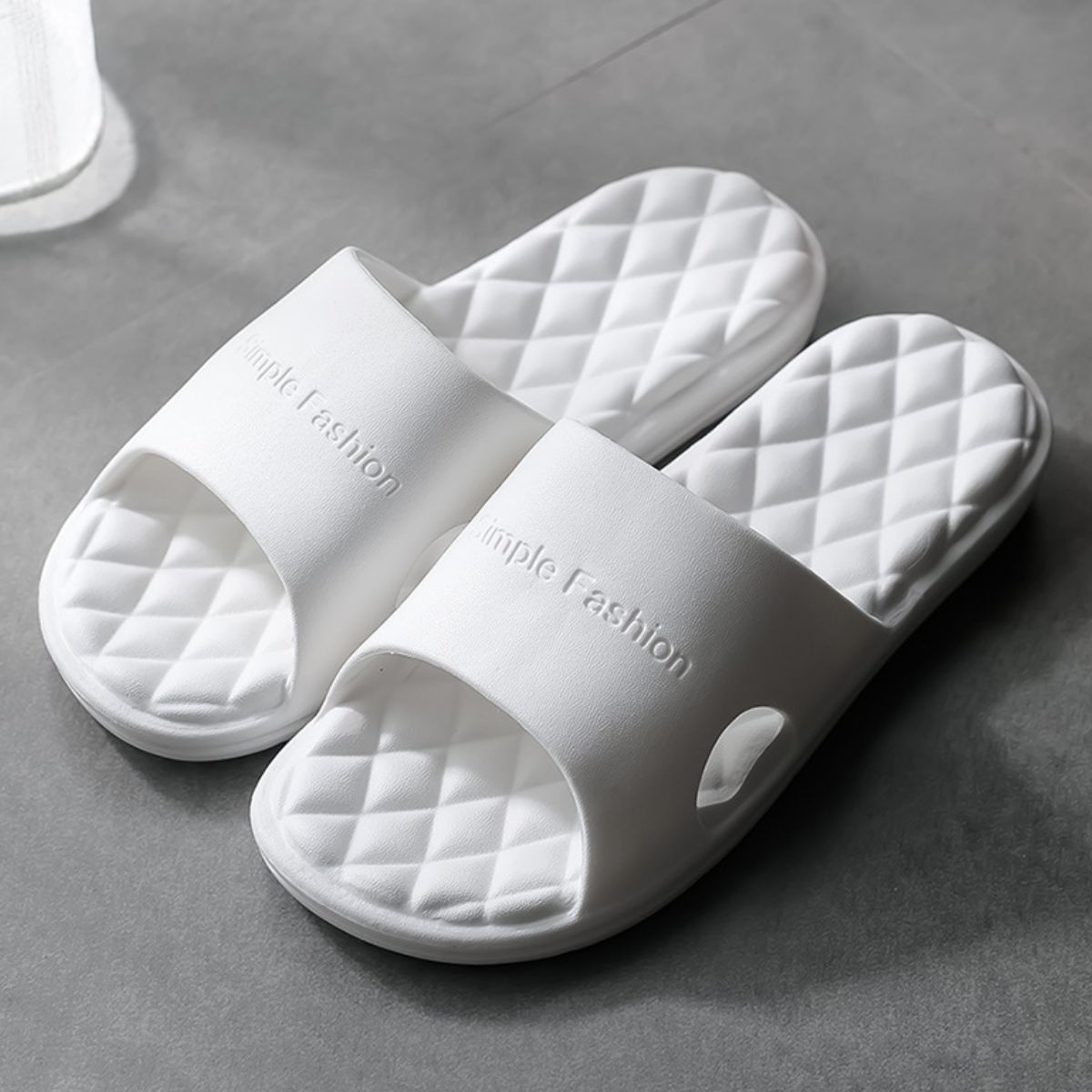 Open Toe Flats Slippers White