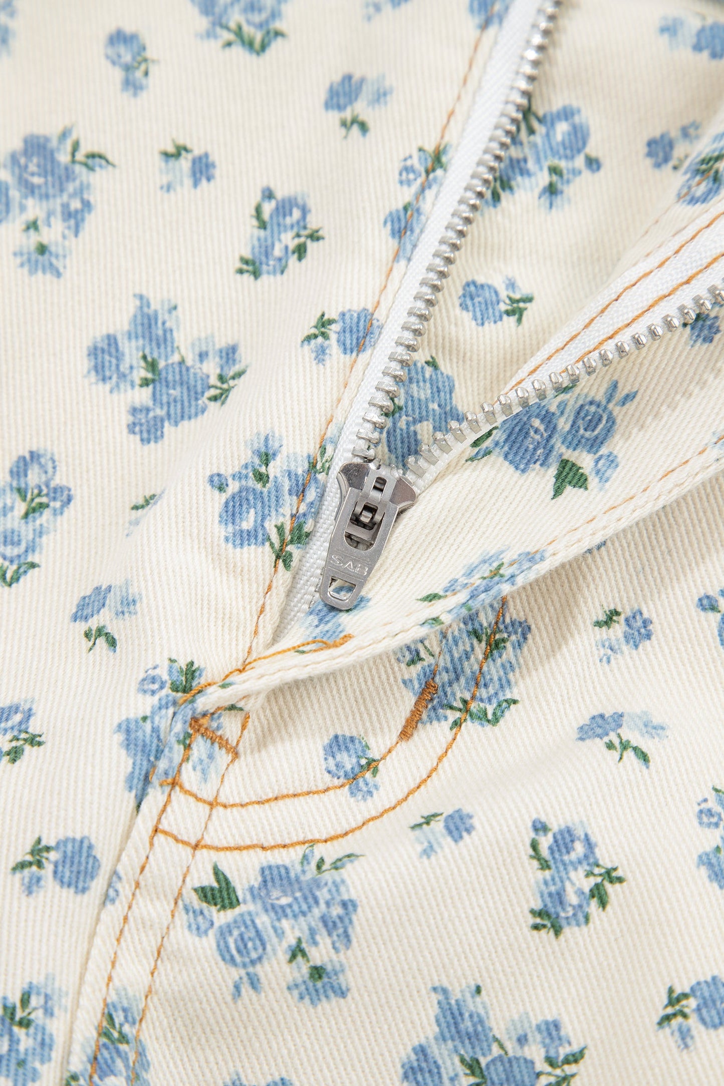 Floral Grommet Knot Waist Barrel Leg Jeans