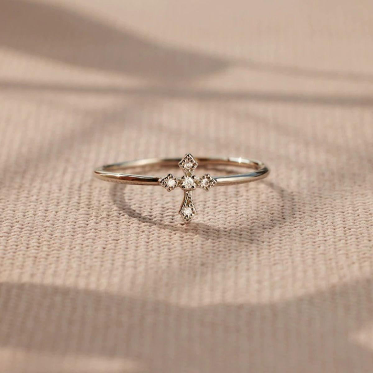 925 Sterling Silver Cross Ring Silver