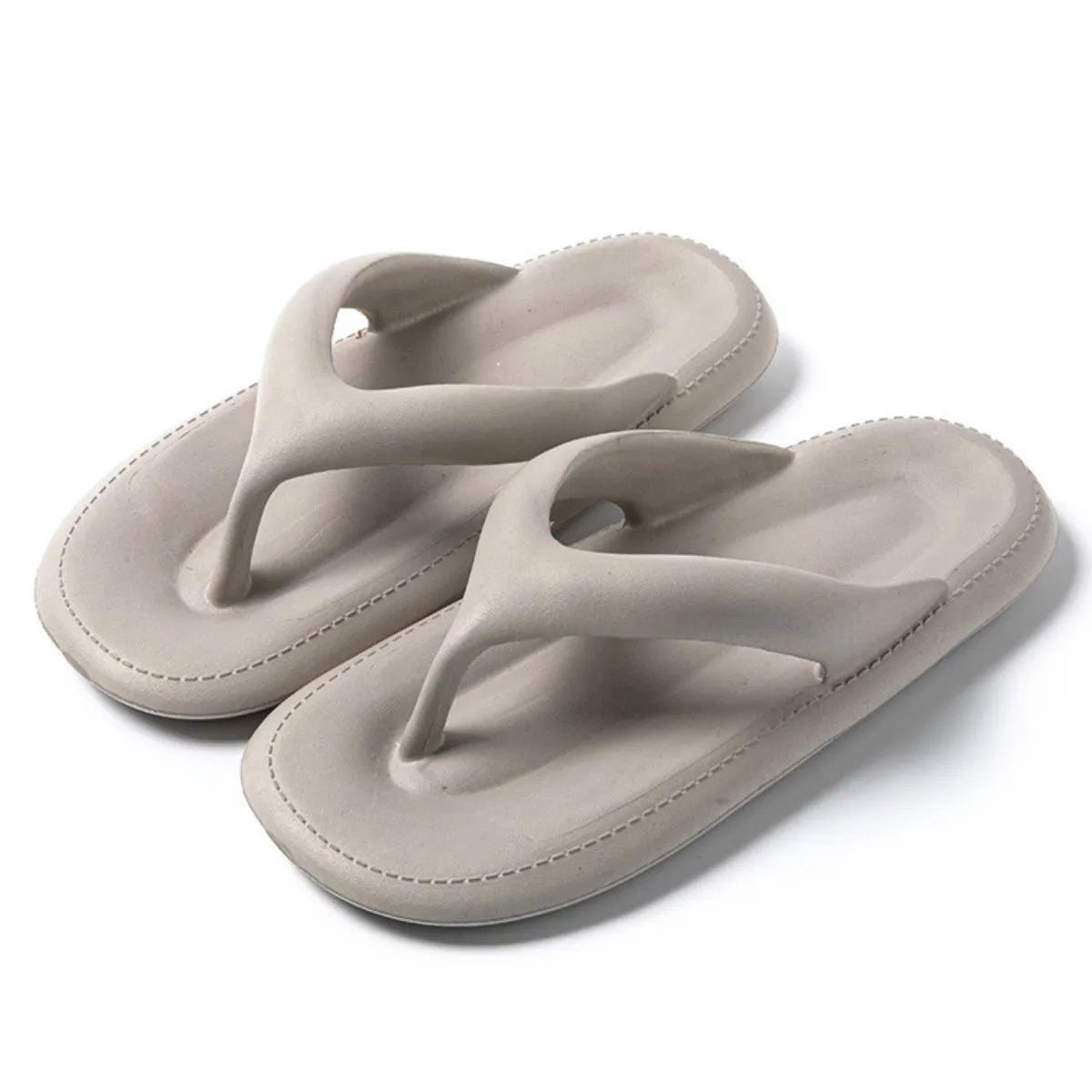 Toe Post Platform Slippers Brown