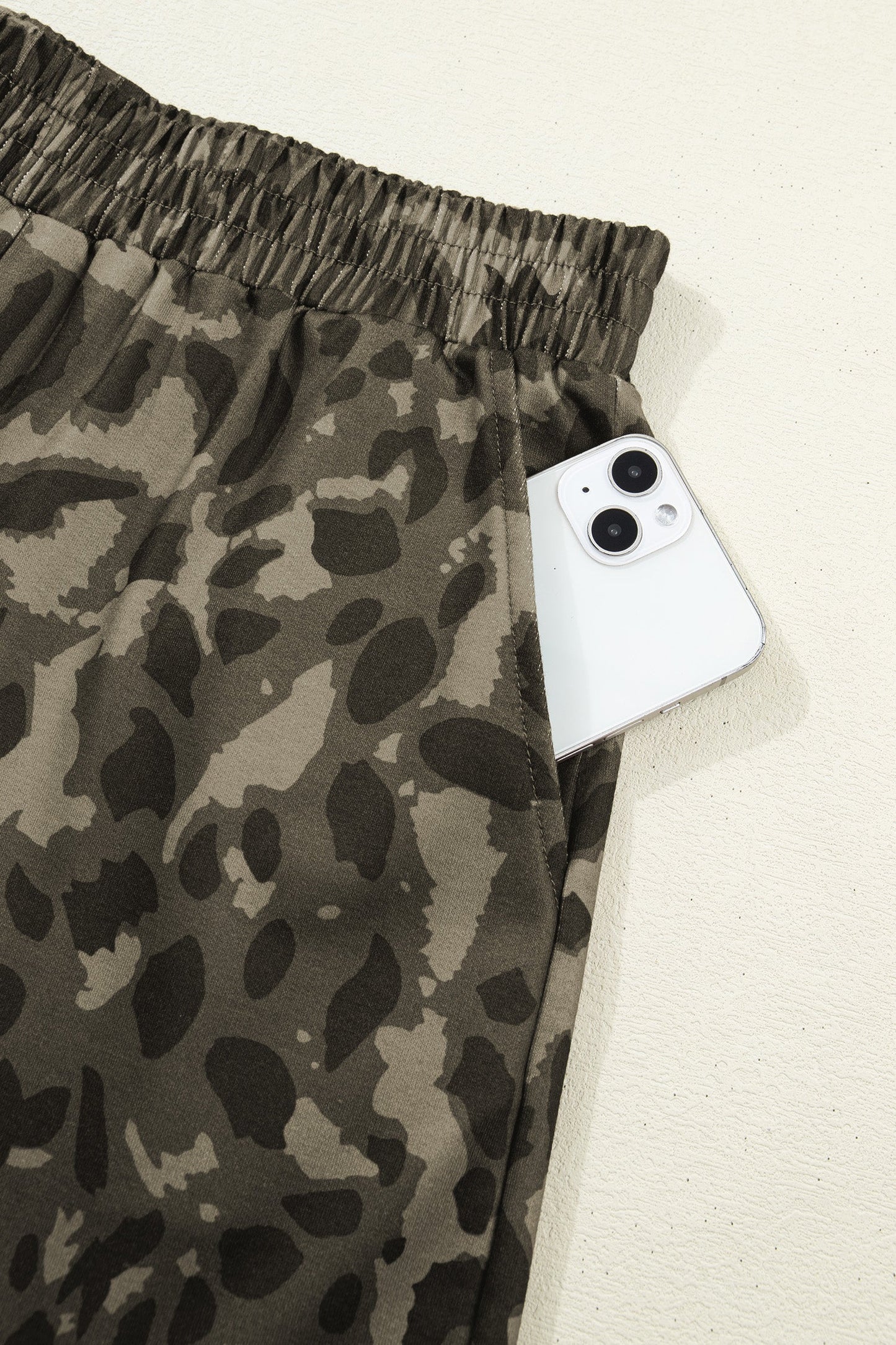 Leopard Crew Neck Tee & High Waist Shorts Set