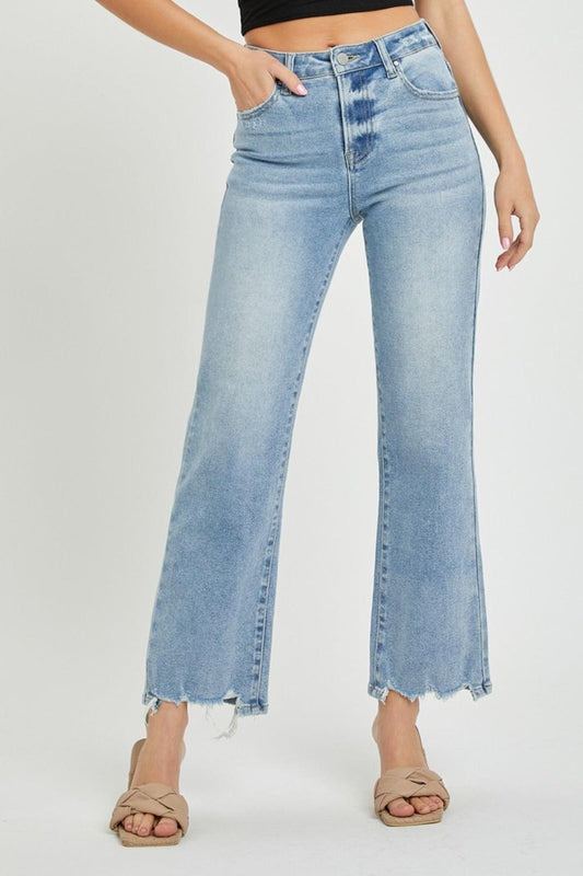 RISEN Full Size High Rise Straight Jeans Light