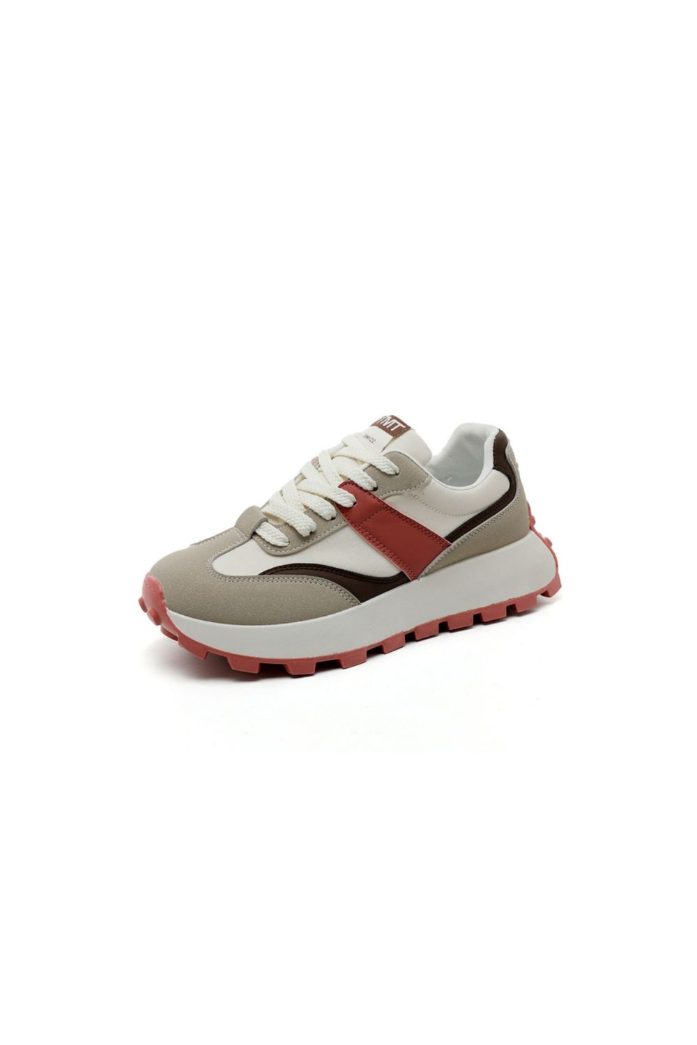 Contrast Round Toe Platform Athletic Red