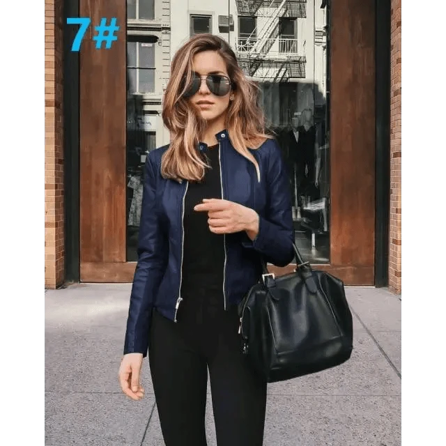 Elegance Autumn And Winter New Solid Color Jacket For Women's PU Leather Warmth Fashion Long-Sleeved Jacket For Women