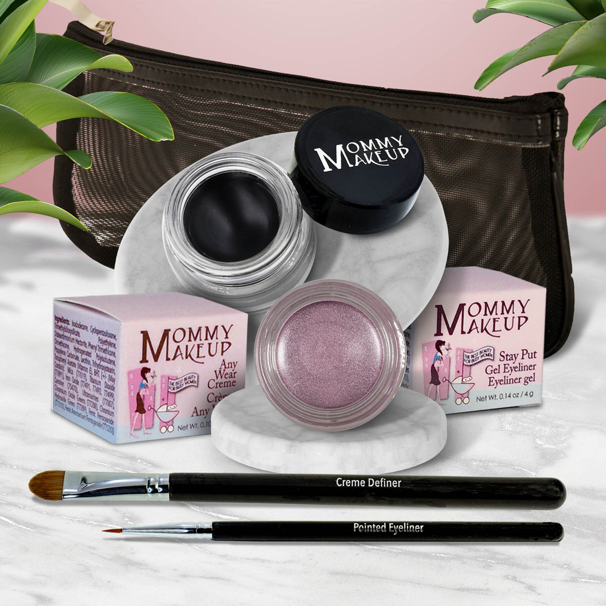 The Everlasting Eye | Waterproof Eye Makeup Set Elsa - A Pale Shimmering Lilac Black Beauty - Pure black