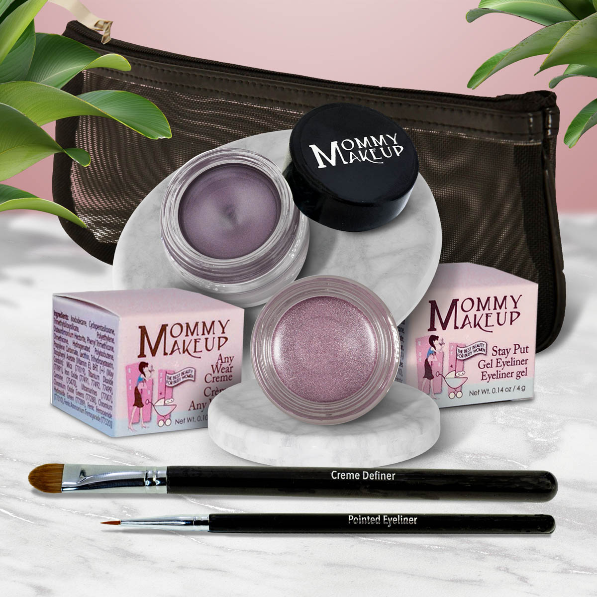 The Everlasting Eye | Waterproof Eye Makeup Set Elsa - A Pale Shimmering Lilac Amethyst - Deep eggplant