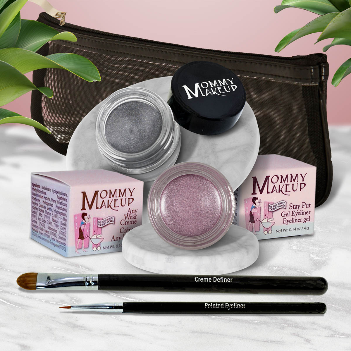 The Everlasting Eye | Waterproof Eye Makeup Set Elsa - A Pale Shimmering Lilac Steel Magnolia - Deep grey with shimmer