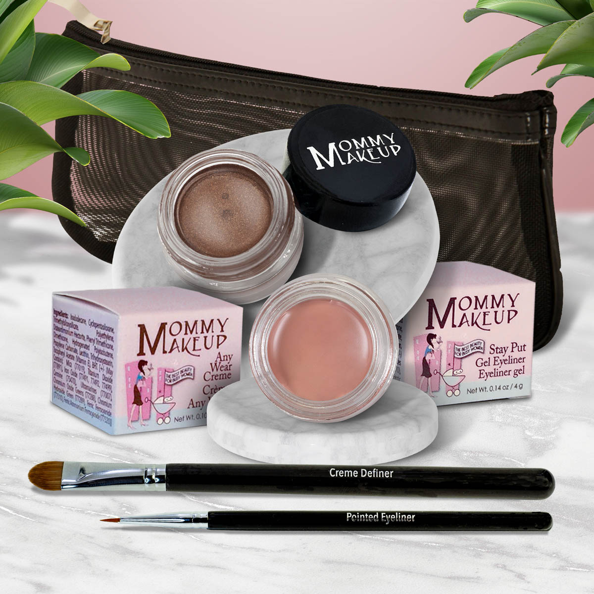 The Everlasting Eye | Waterproof Eye Makeup Set Anna - A Matte Warm Rosy Beige Chocolate Sizzle - Milk chocolate brown with golden shimmer and golden flecks