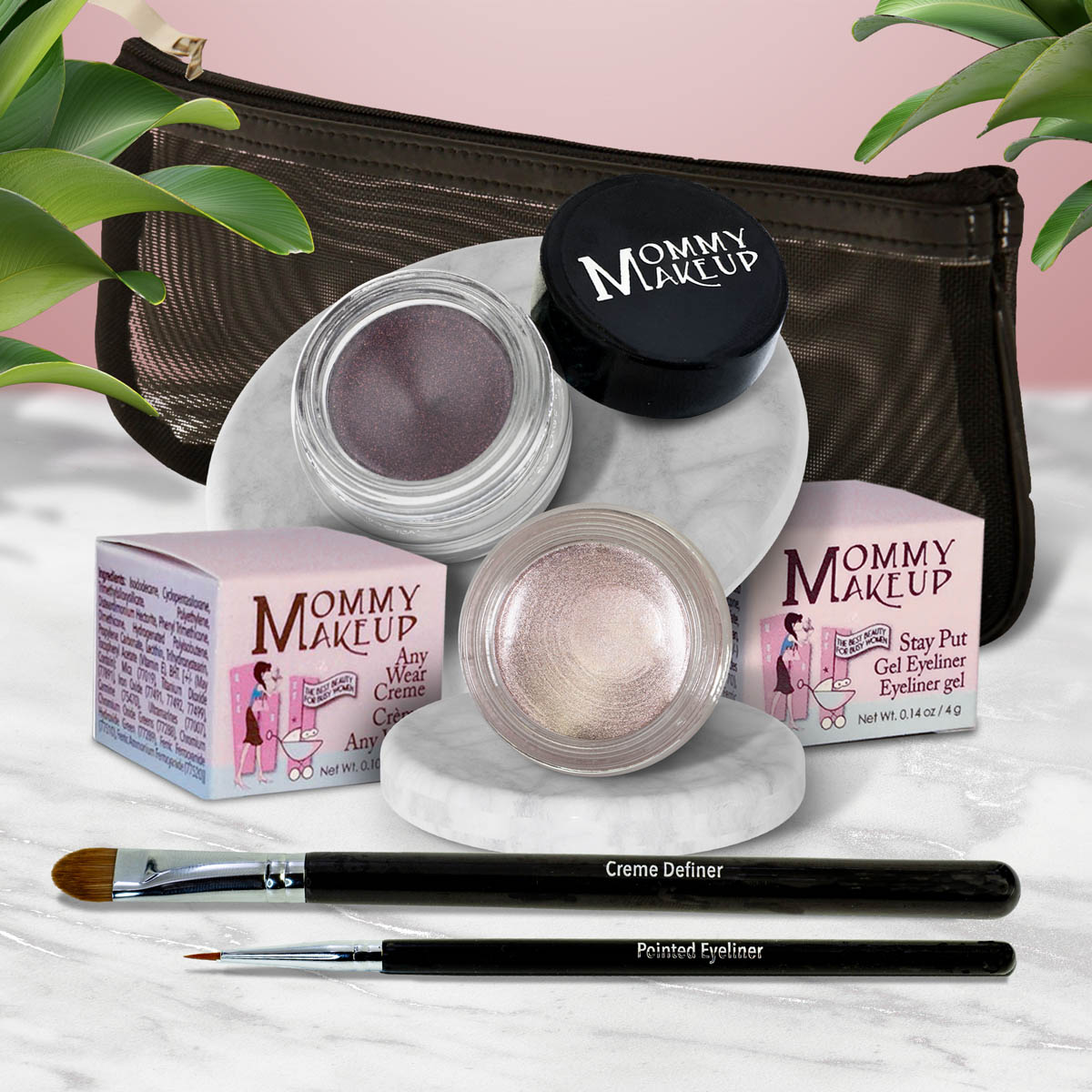 The Everlasting Eye | Waterproof Eye Makeup Set Crystal - A Pale Shimmering Pewter Black Orchid - Luscious metallic black burgundy