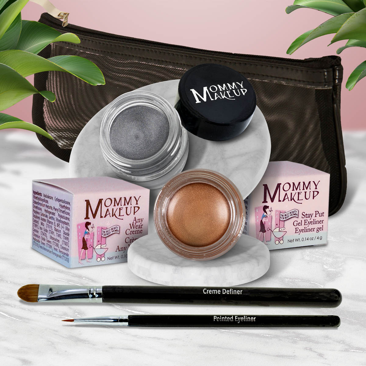 The Everlasting Eye | Waterproof Eye Makeup Set Golden Caramel - A Caramel Brown with Golden Shimmer Steel Magnolia - Deep grey with shimmer