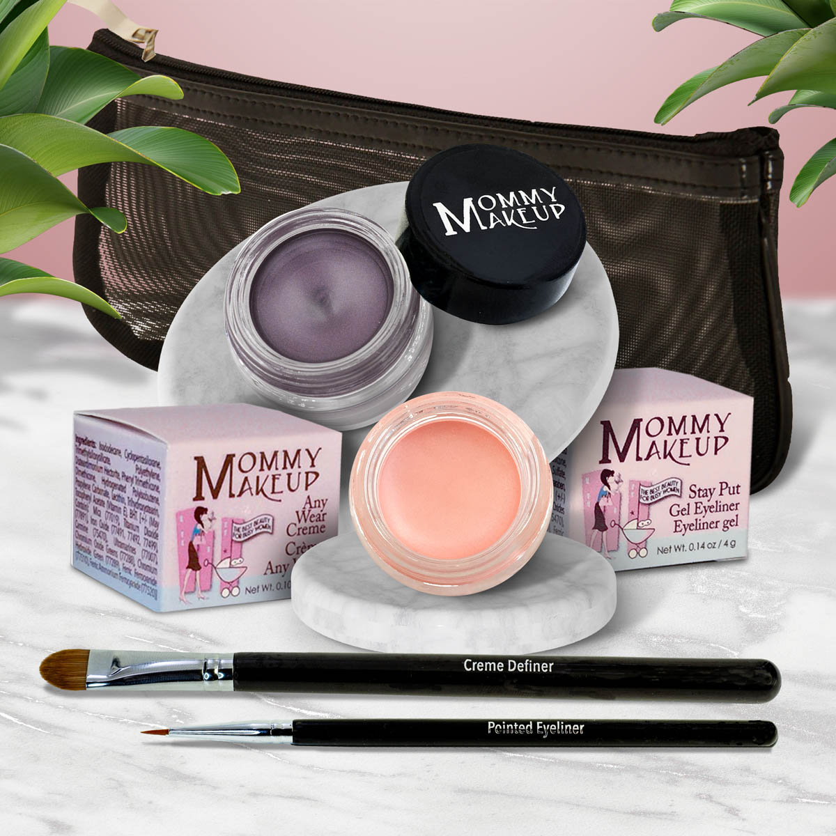The Everlasting Eye | Waterproof Eye Makeup Set Duchess - A Peachy Rose with a Silver Sheen Amethyst - Deep eggplant