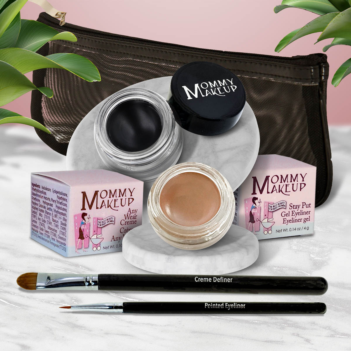 The Everlasting Eye | Waterproof Eye Makeup Set Misty Mocha - A Matte Cool Mocha Beige Black Beauty - Pure black