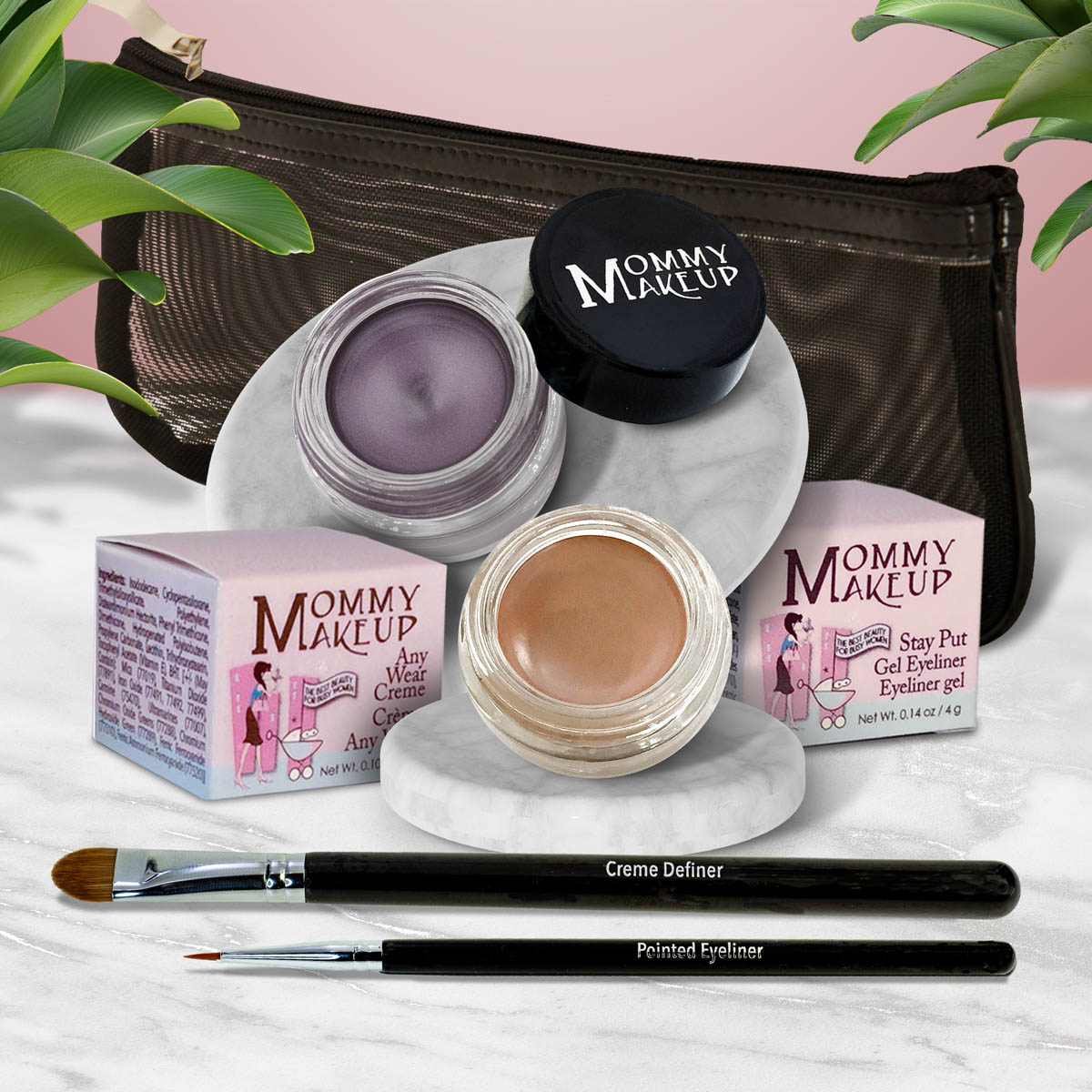 The Everlasting Eye | Waterproof Eye Makeup Set Misty Mocha - A Matte Cool Mocha Beige Amethyst - Deep eggplant