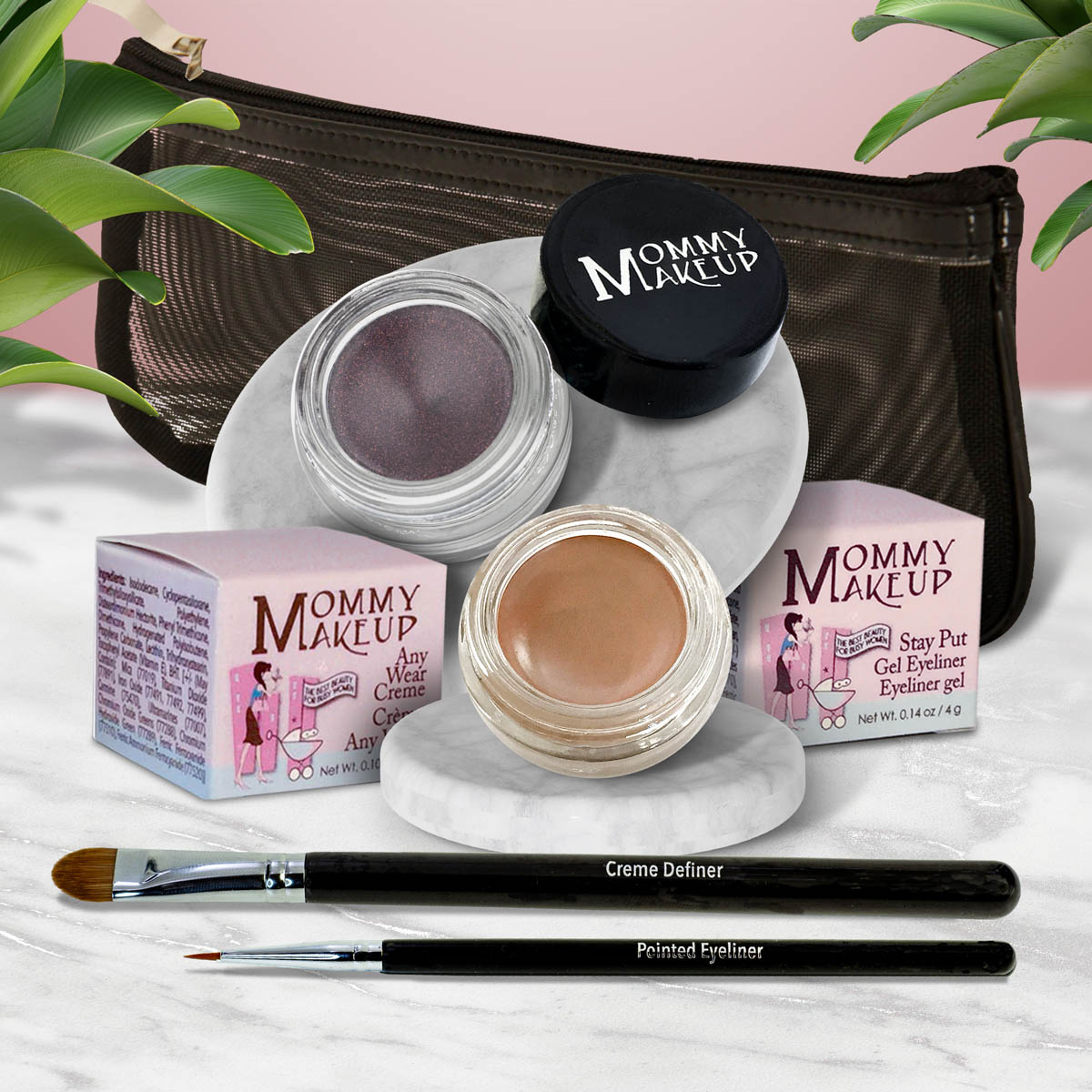 The Everlasting Eye | Waterproof Eye Makeup Set Misty Mocha - A Matte Cool Mocha Beige Black Orchid - Luscious metallic black burgundy