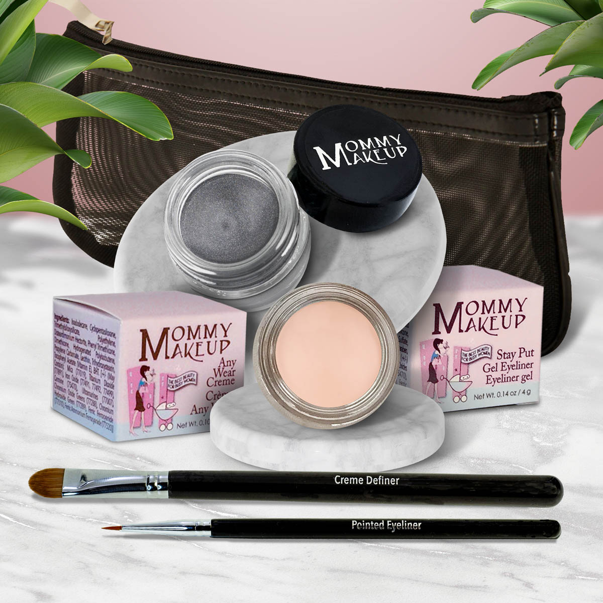 The Everlasting Eye | Waterproof Eye Makeup Set Brighten Up - A warm matte cream Steel Magnolia - Deep grey with shimmer