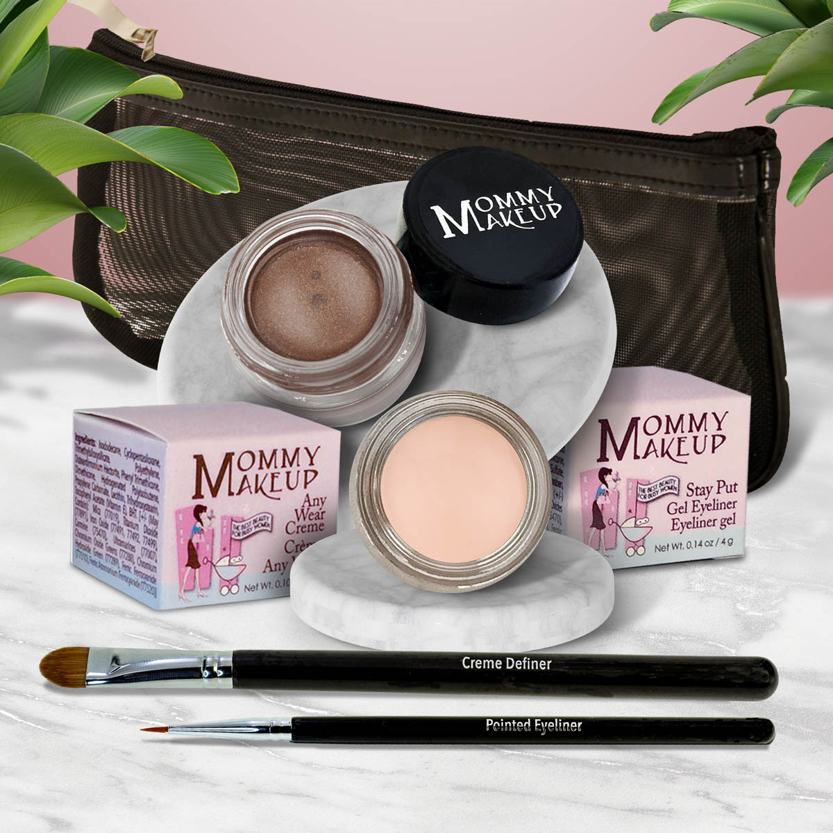 The Everlasting Eye | Waterproof Eye Makeup Set Brighten Up - A warm matte cream Chocolate Sizzle - Milk chocolate brown with golden shimmer and golden flecks