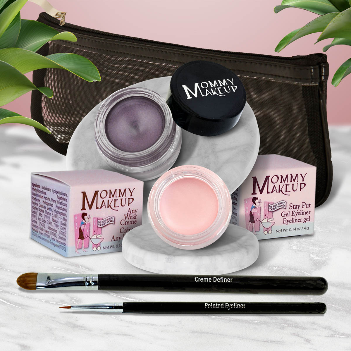 The Everlasting Eye | Waterproof Eye Makeup Set Cameo - a light nude pink Amethyst - Deep eggplant