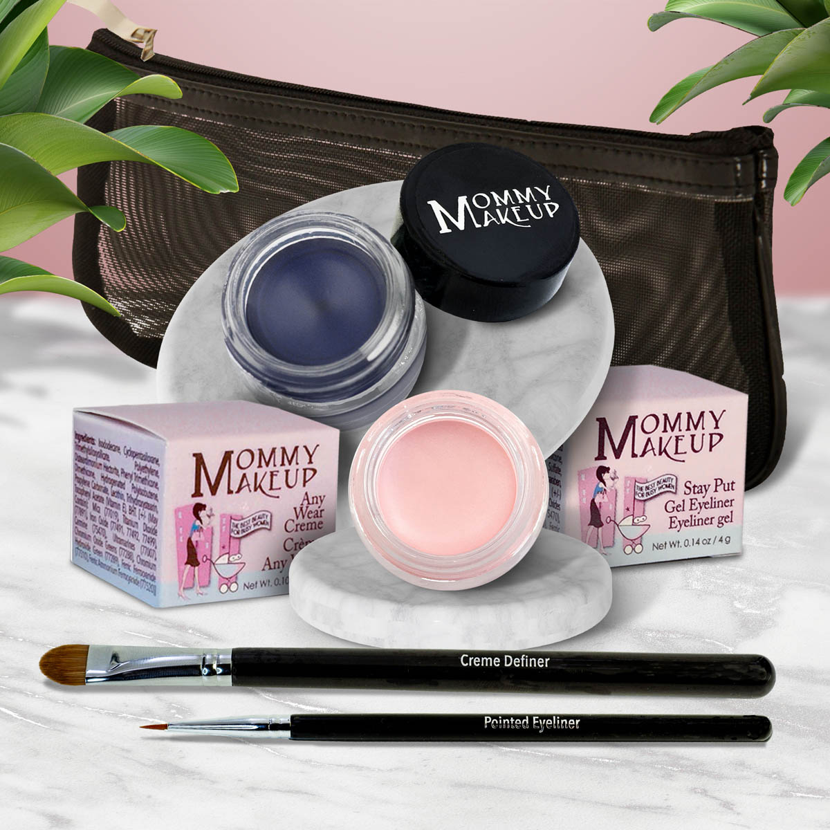 The Everlasting Eye | Waterproof Eye Makeup Set Cameo - a light nude pink Blue Angel - A Classic Navy Blue
