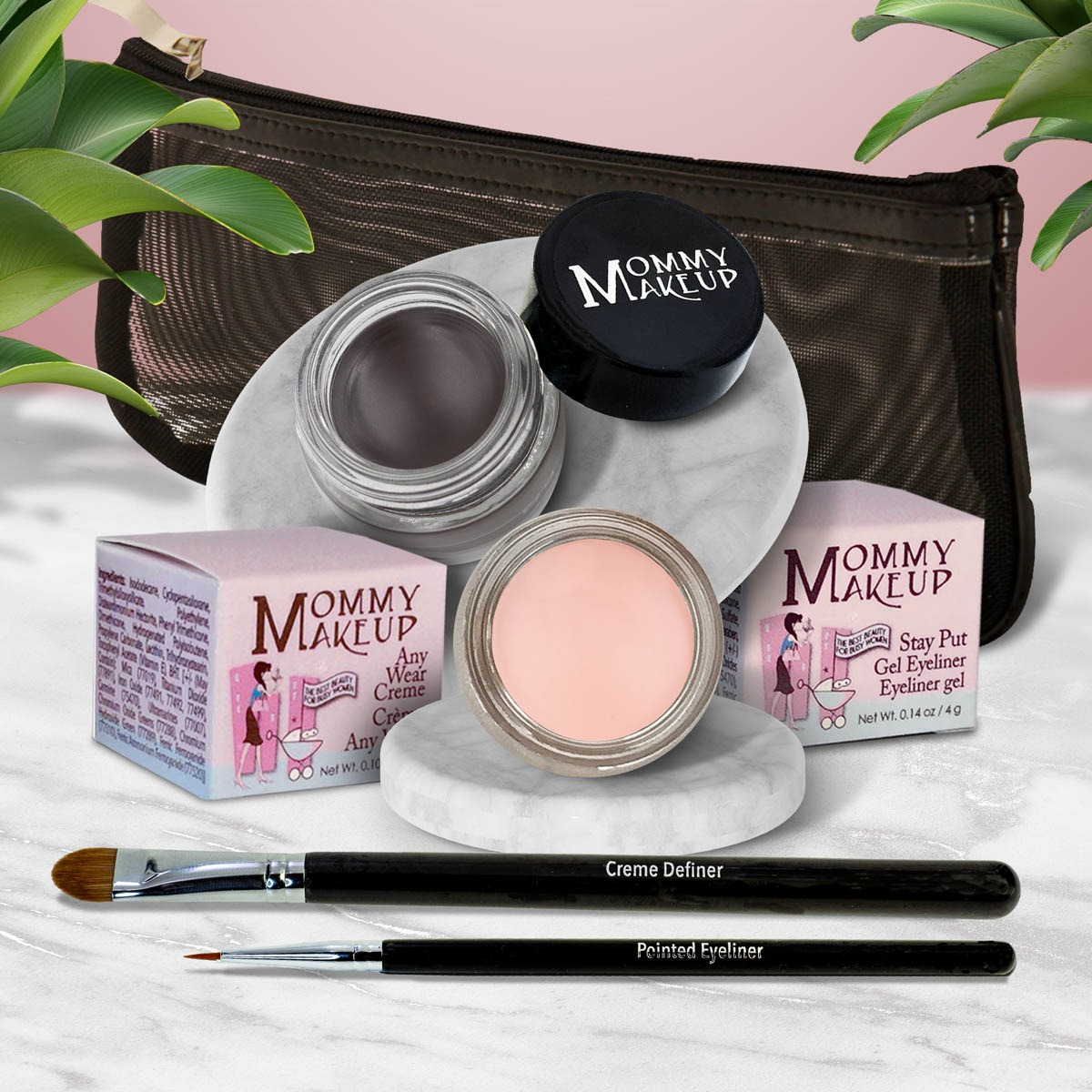 The Everlasting Eye | Waterproof Eye Makeup Set Cashmere - a matte pale bisque Chocolate Kiss - Deep brown black