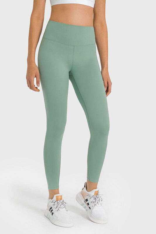 Millennia High Waist Ankle-Length Yoga Leggings Green