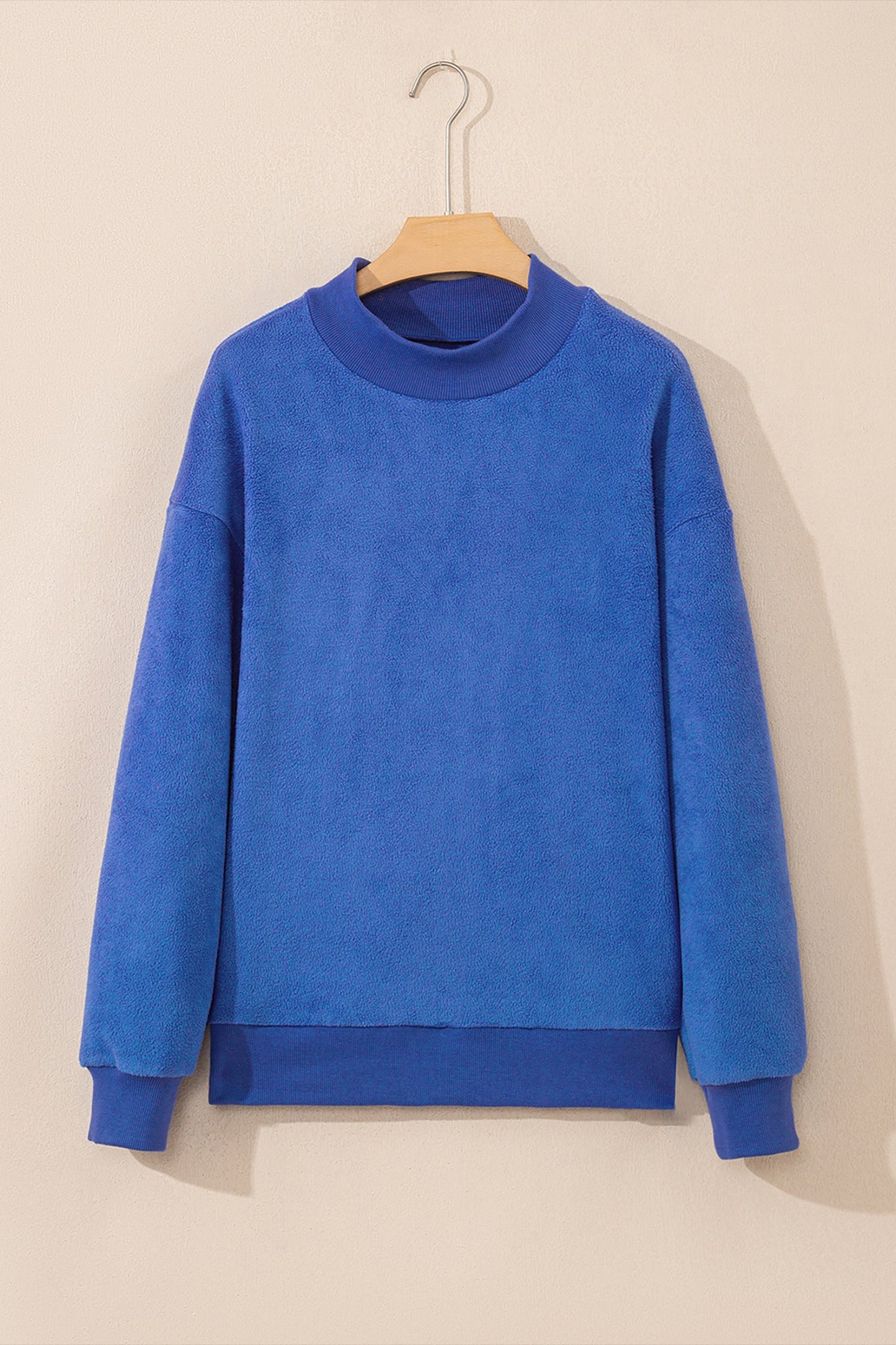Solid Reversible Mock Neck Oversized Sweatshirt
