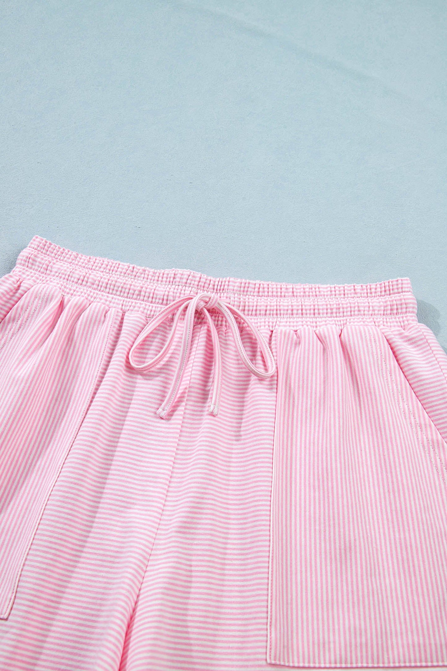Stripe Oversized Tee & Drawstring Shorts Set