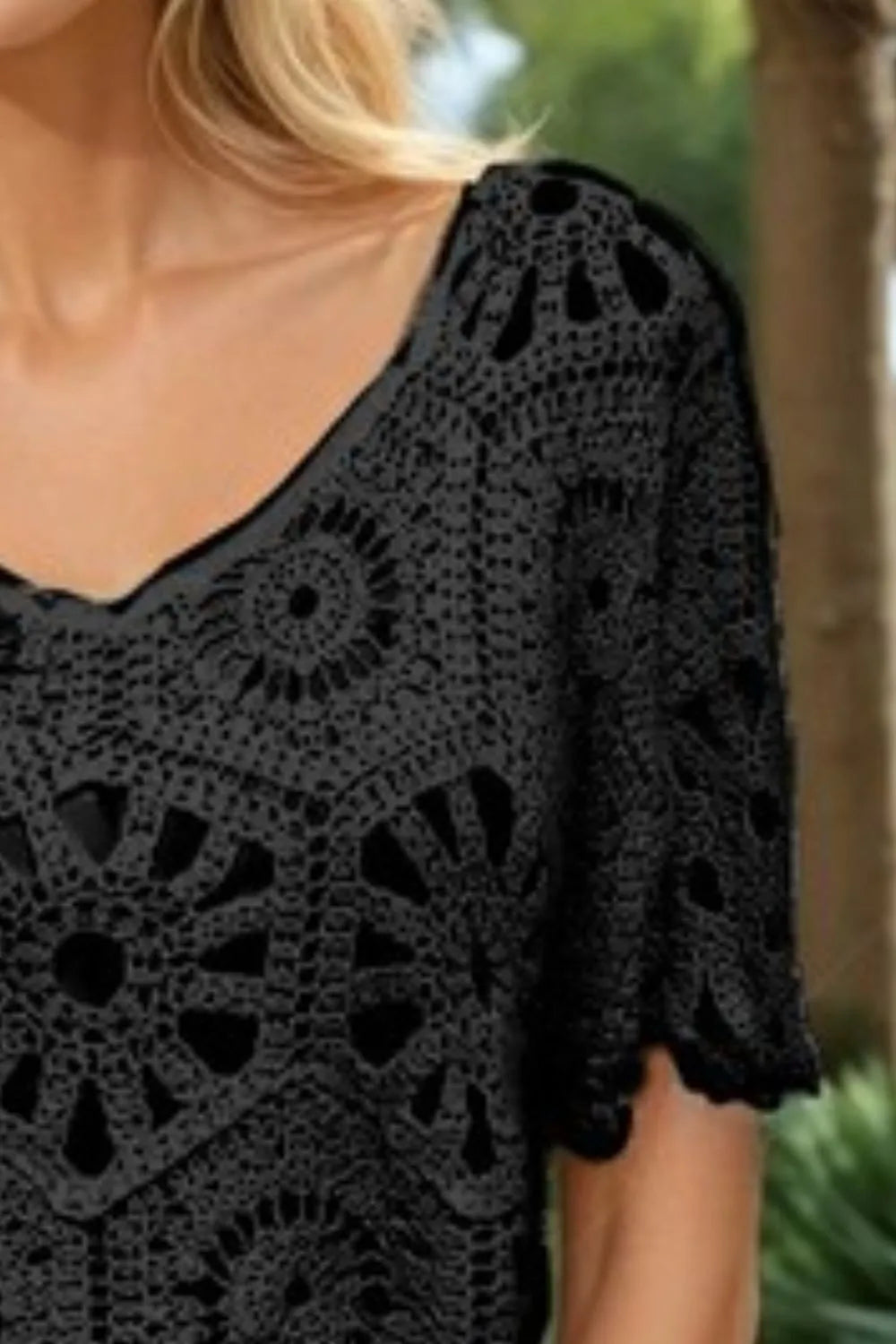 ADORA Crochet Short Sleeve Top