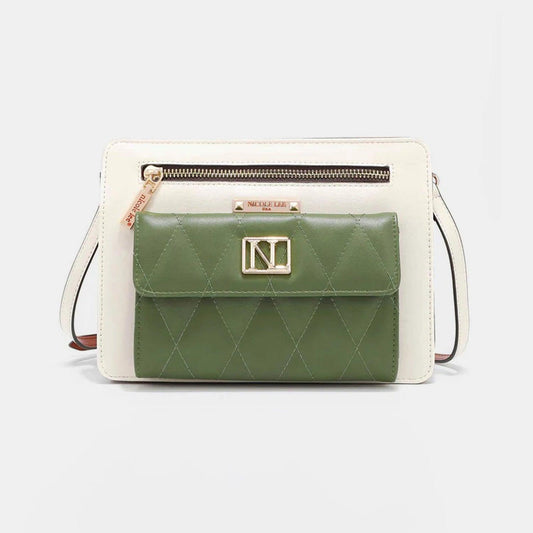 Nicole Lee USA Color Block Crossbody Bag Green One Size