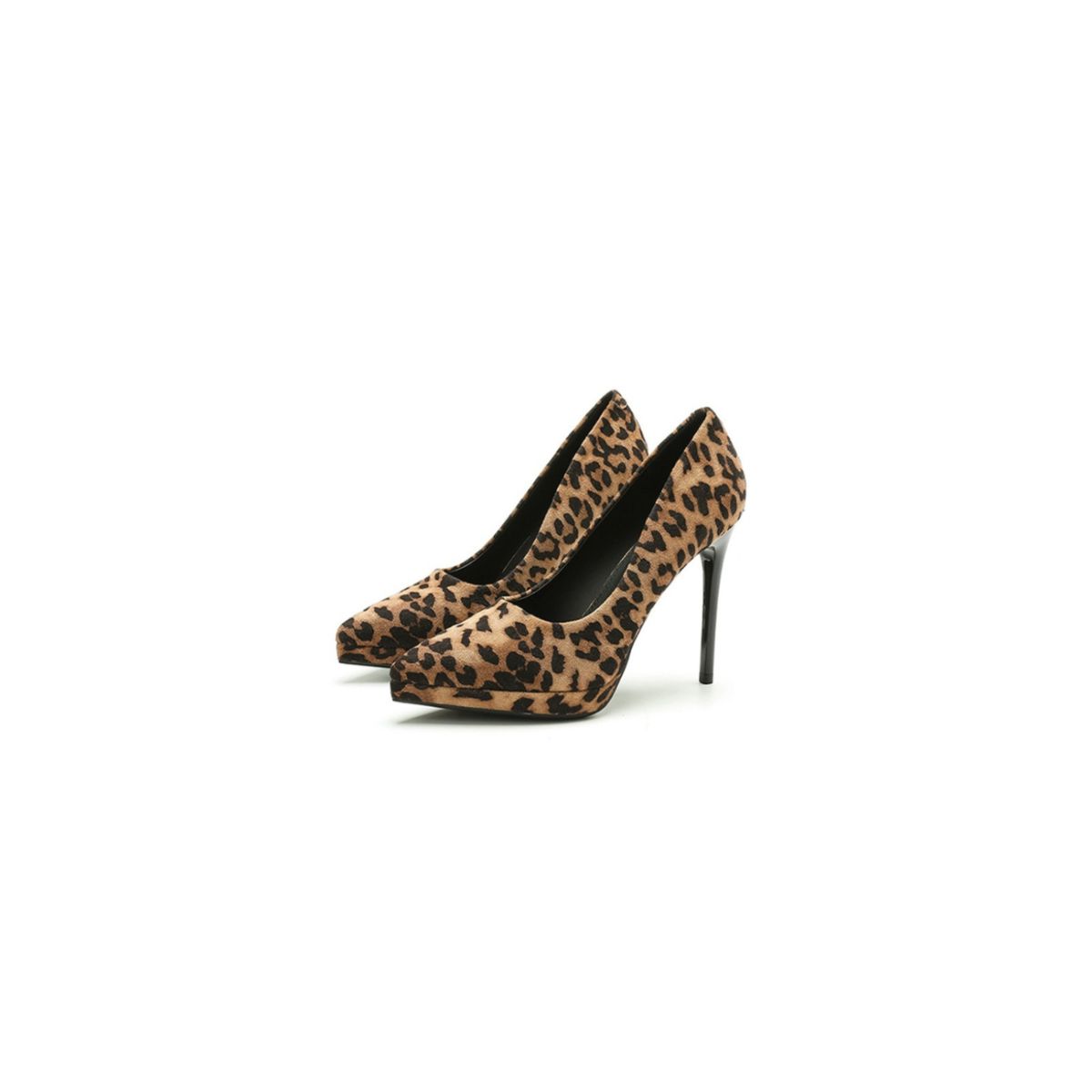 Platform Pointed Toe Stiletto Pumps Leopard