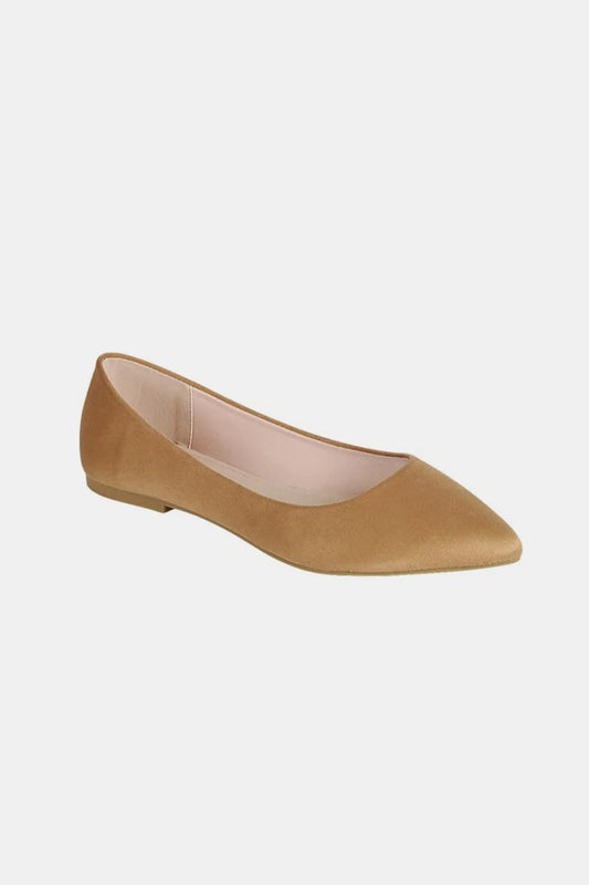 Forever Link Pointy Toe Slip On Flat Loafers Tan
