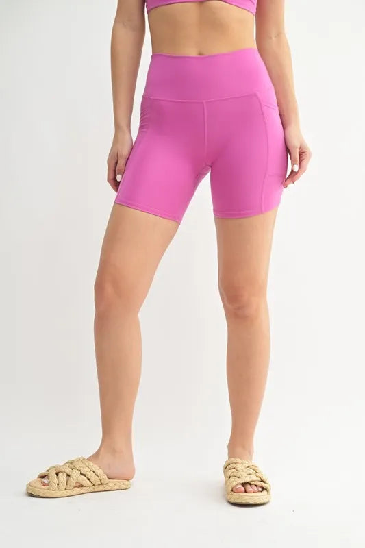 MONO B Venice Cloud Light Sculpt Biker Shorts NEW ORCHID