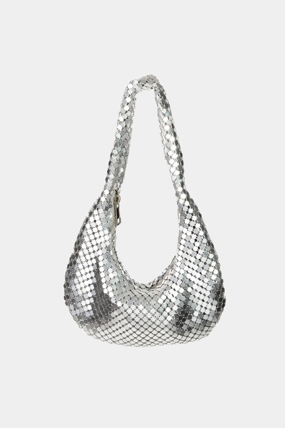 Fame Sequin Disc Handbag Silver One Size