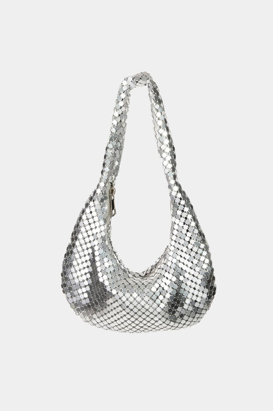 Fame Sequin Disc Handbag Silver One Size