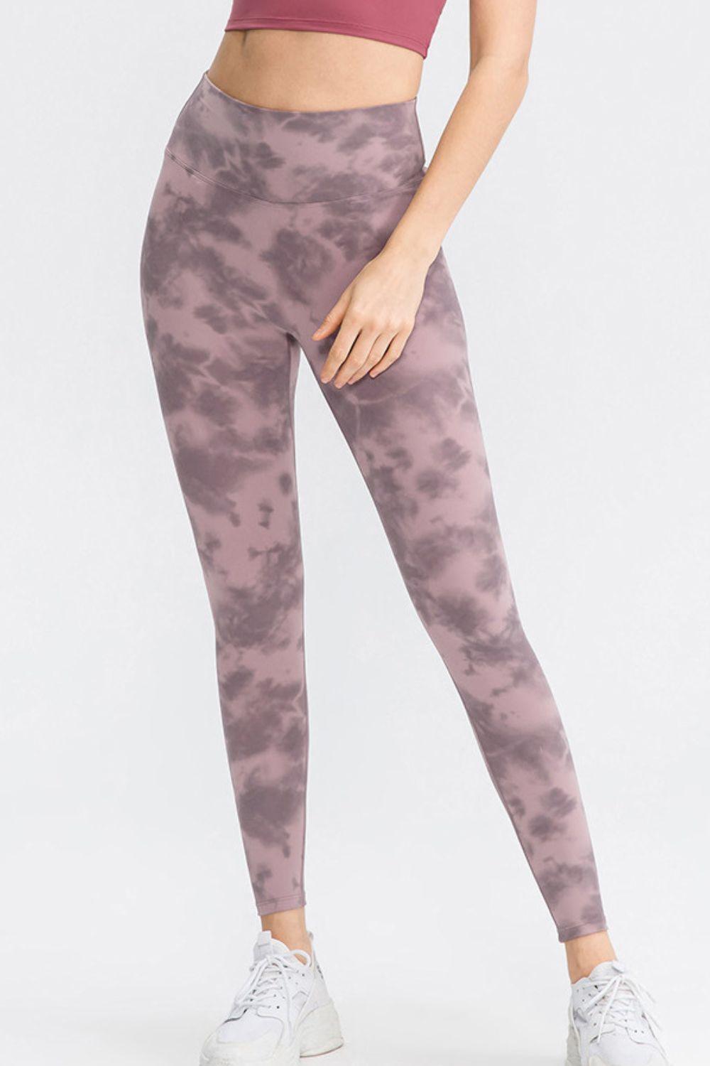Wide Waistband Slim Fit Long Sports Pants Lilac
