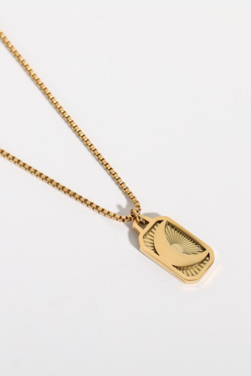 Stainless Steel 18K Gold-Plated Necklace Moon One Size