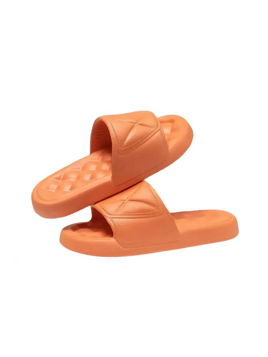 Open Toe Flats Slippers Orange