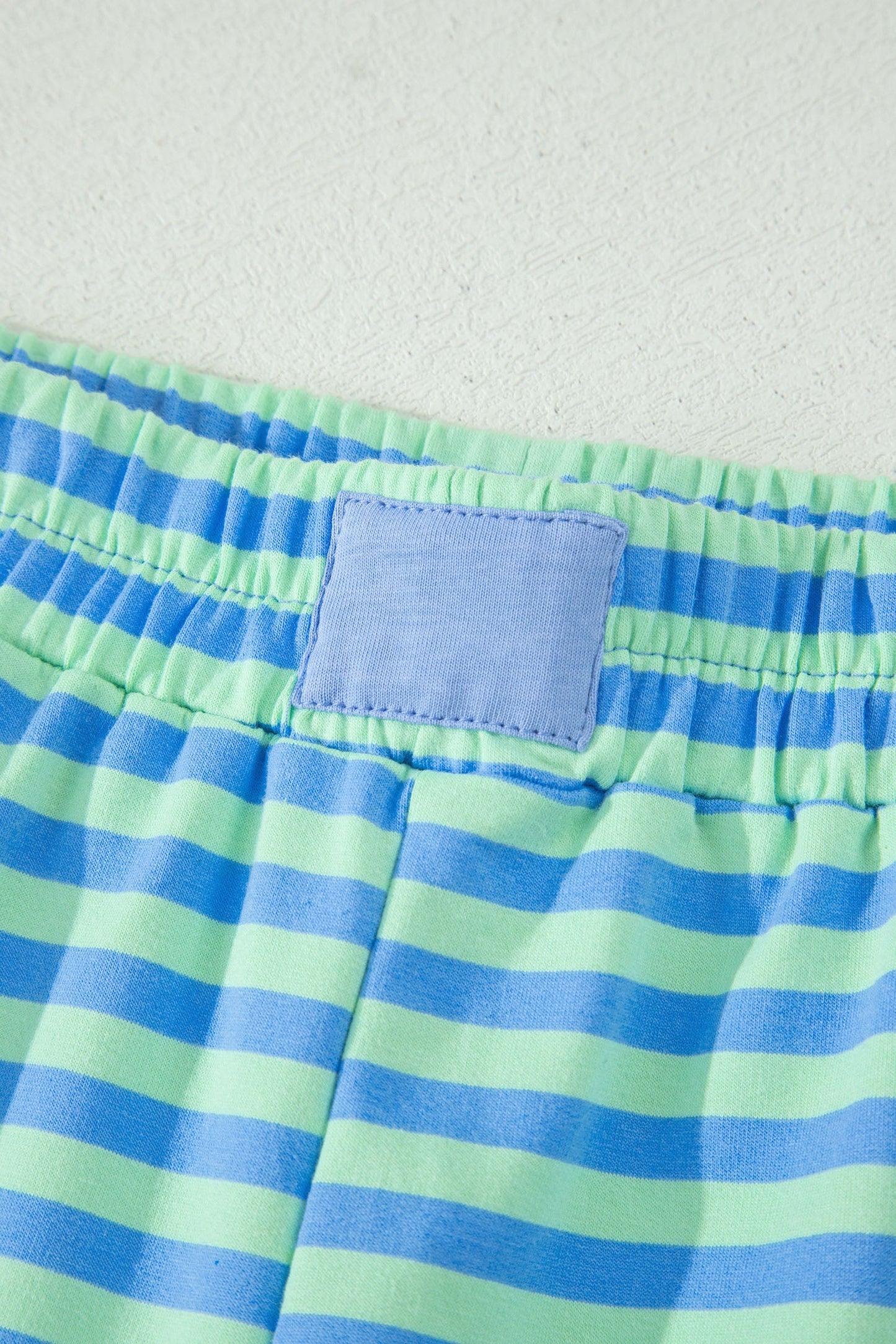 Stripe Top & Elastic Waist Shorts Set