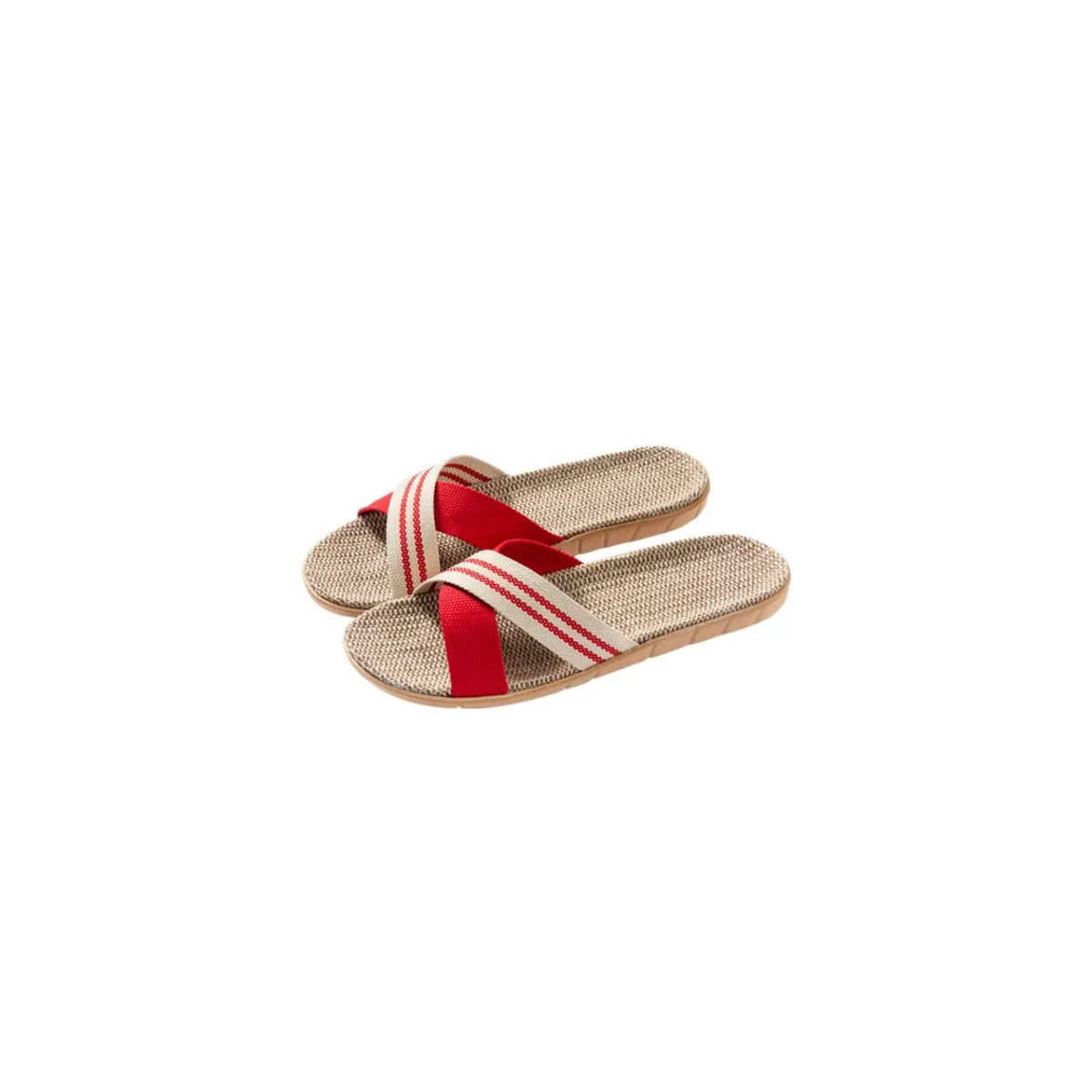 Open Toe Flats Slippers Red