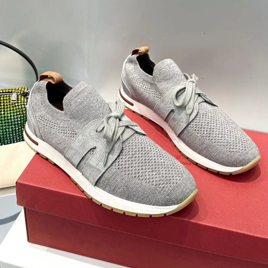 Mesh Flats Slip-On Sneakers Light Gray