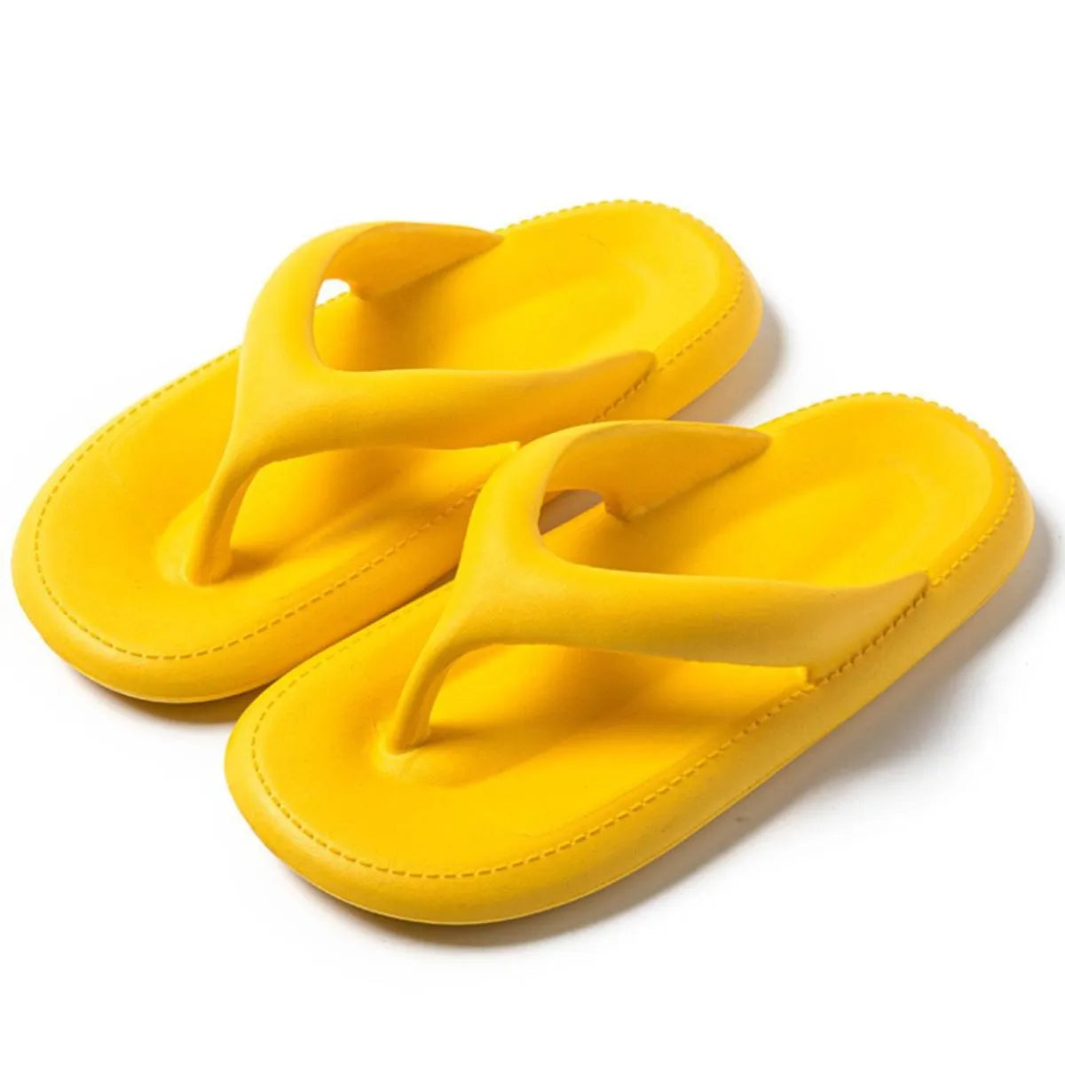 Toe Post Platform Slippers Yellow
