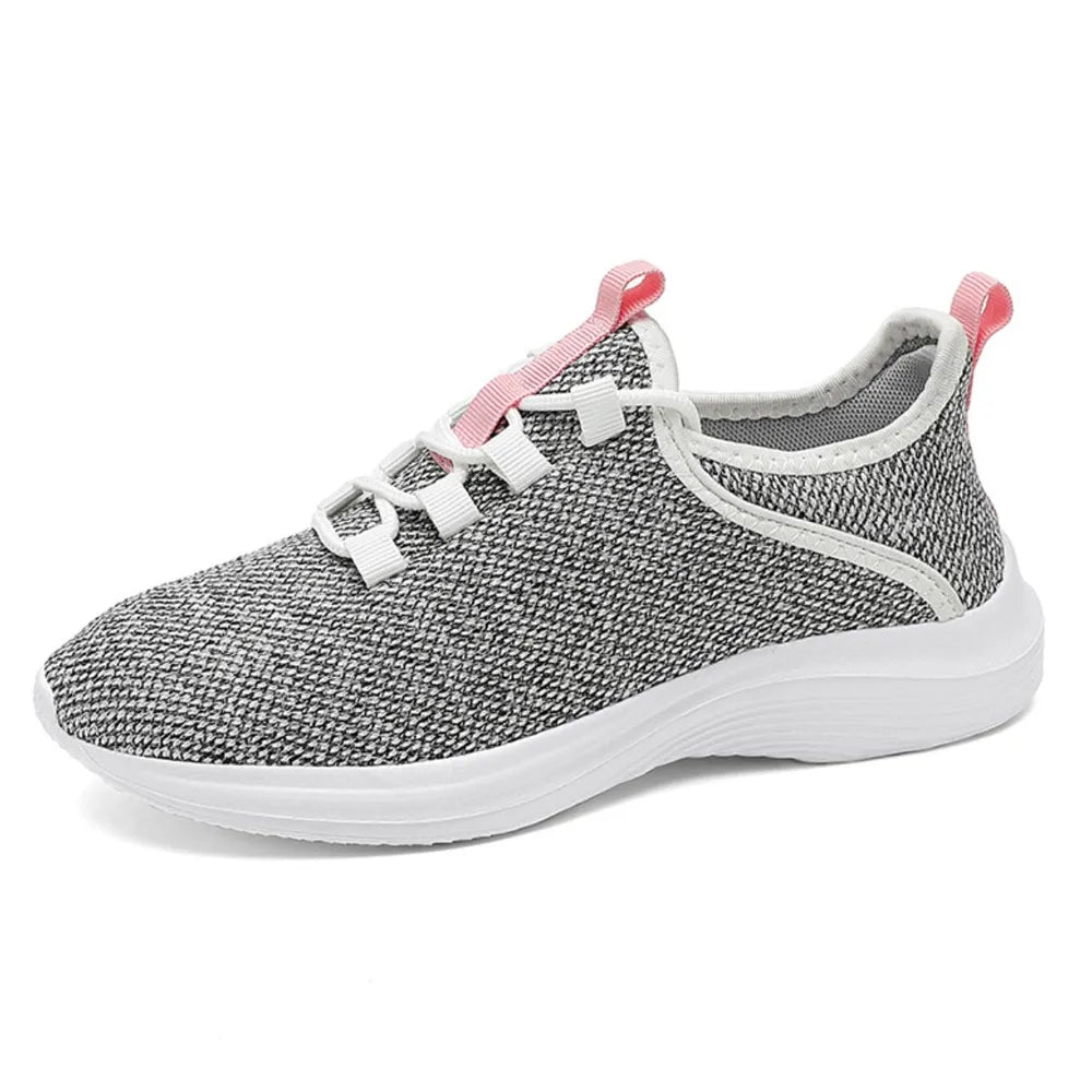 Mesh Breathable Lace Up Athletic Gray