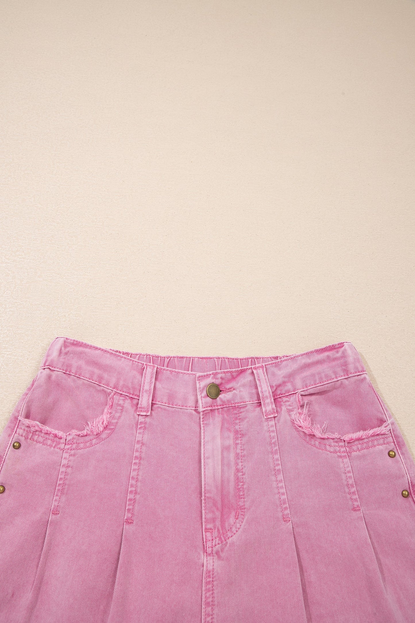 Studded Side Split Hem Wide Leg Jeans
