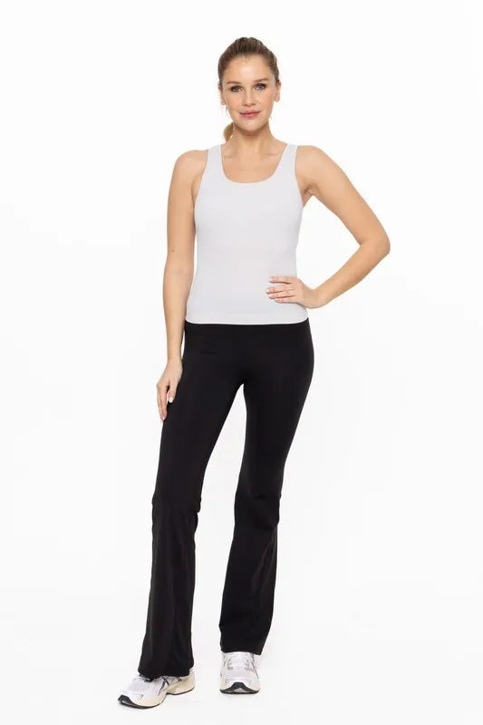 MONO B Classic Seamless Ribbed Tank PALE GREY