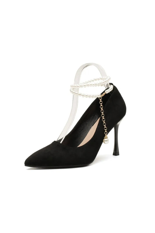 Point Toe High Heel Pumps Black