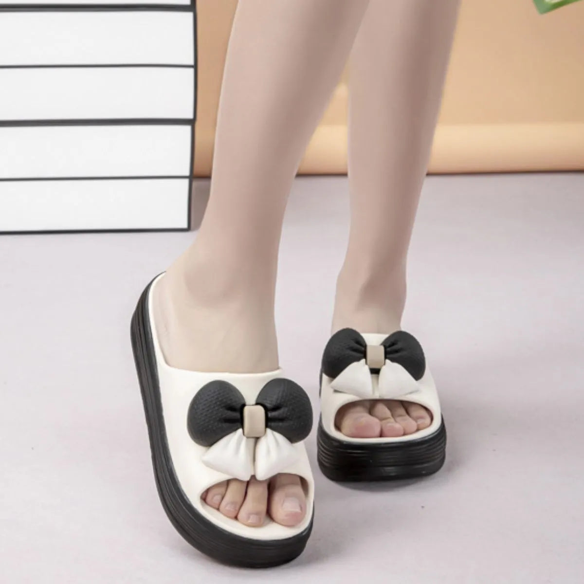 Open Toe Platform Slippers